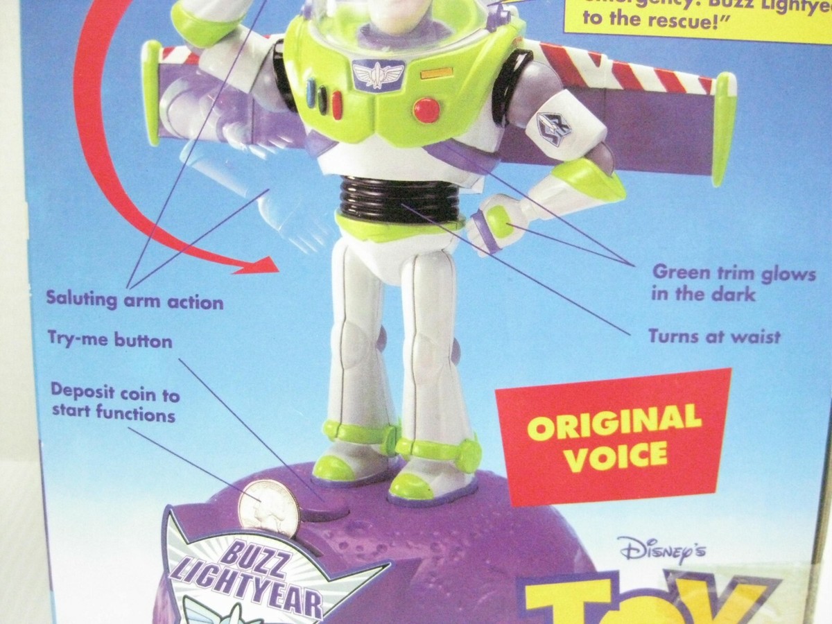 1995 Toy Story Buzz Lightyear Electronic Talking Bank Thinkway