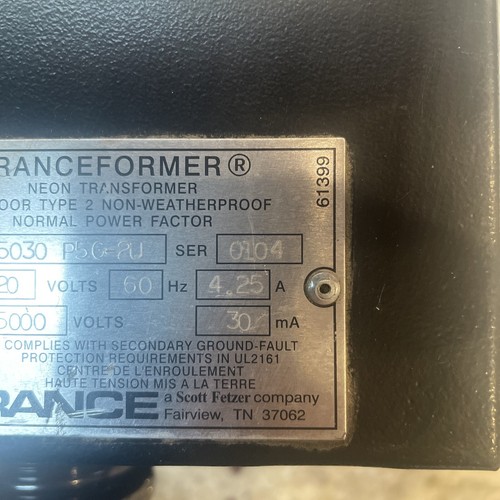 Franceformer 15030 P5G-2U Neon Transformer Outdoor Non Weatherproof Type 2 - Picture 4 of 6