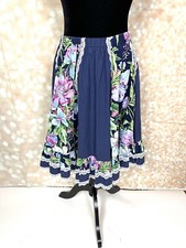 Vintage 80s Floral Full Circle Skirt