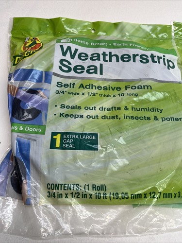 Duck Brand Self Adhesive Foam Weatherstriping  Extra Large Gaps Window 🔥 2 Pack - Picture 2 of 6