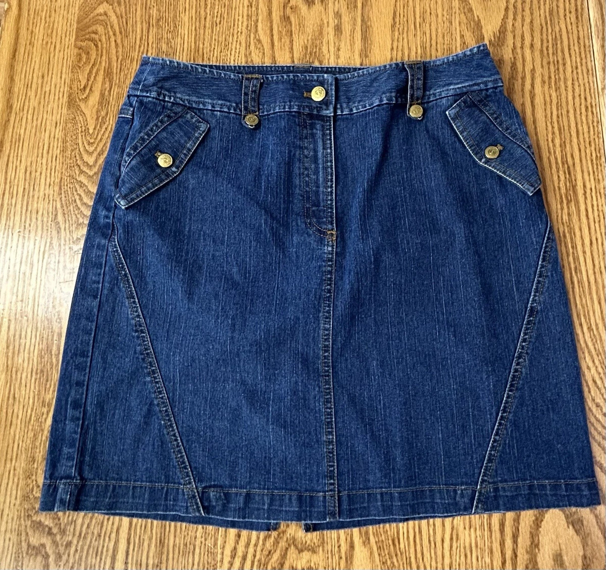 Jupe En Jean NY And Company Taille 2 - Style Pencil/straight, Avec Boutons, Occasion Très Bon état !