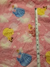 44x35" Pink Disney Princess fabric material sewing 1 yard hearts dancing gowns