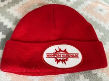 WAMPUM HARDWARE Beanie Knit Winter Hat RED LOGO HAT