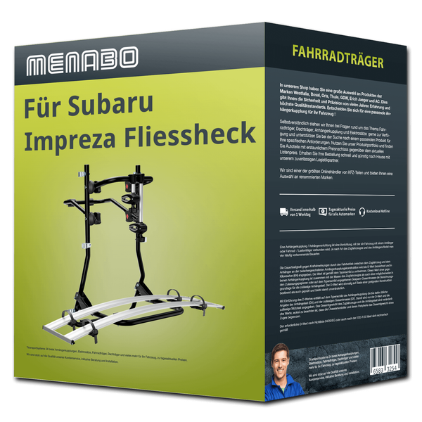 Menabo FahrradträGer Cobra Schwarz/Silber FüR Subaru Impreza Fliessheck Typ GT-image