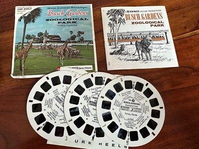 1960s VIEW-MASTER #A-979 ''BUSCH GARDENS'' COMPLETE 3-REEL PACKET WITH BOOKLET