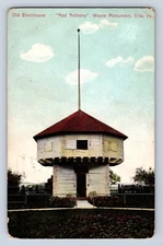 VINTAGE OLD BLOCKHOUSE WAYNE MONUMENT, ERIA, PA POSTCARD DB