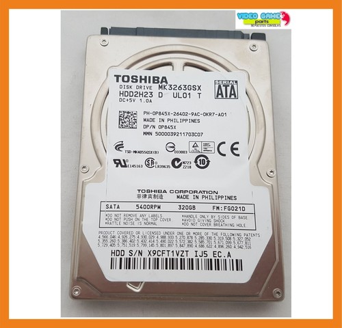 Toshiba Festplatte 320GB 5400RPM 2.5" Hdd Sata MK3263GSX / HDD2H23