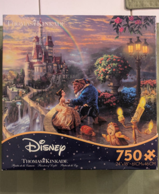 New Ceaco Thomas Kincade Disney Beauty & Beast Falling In Love Jigsaw Puzzle