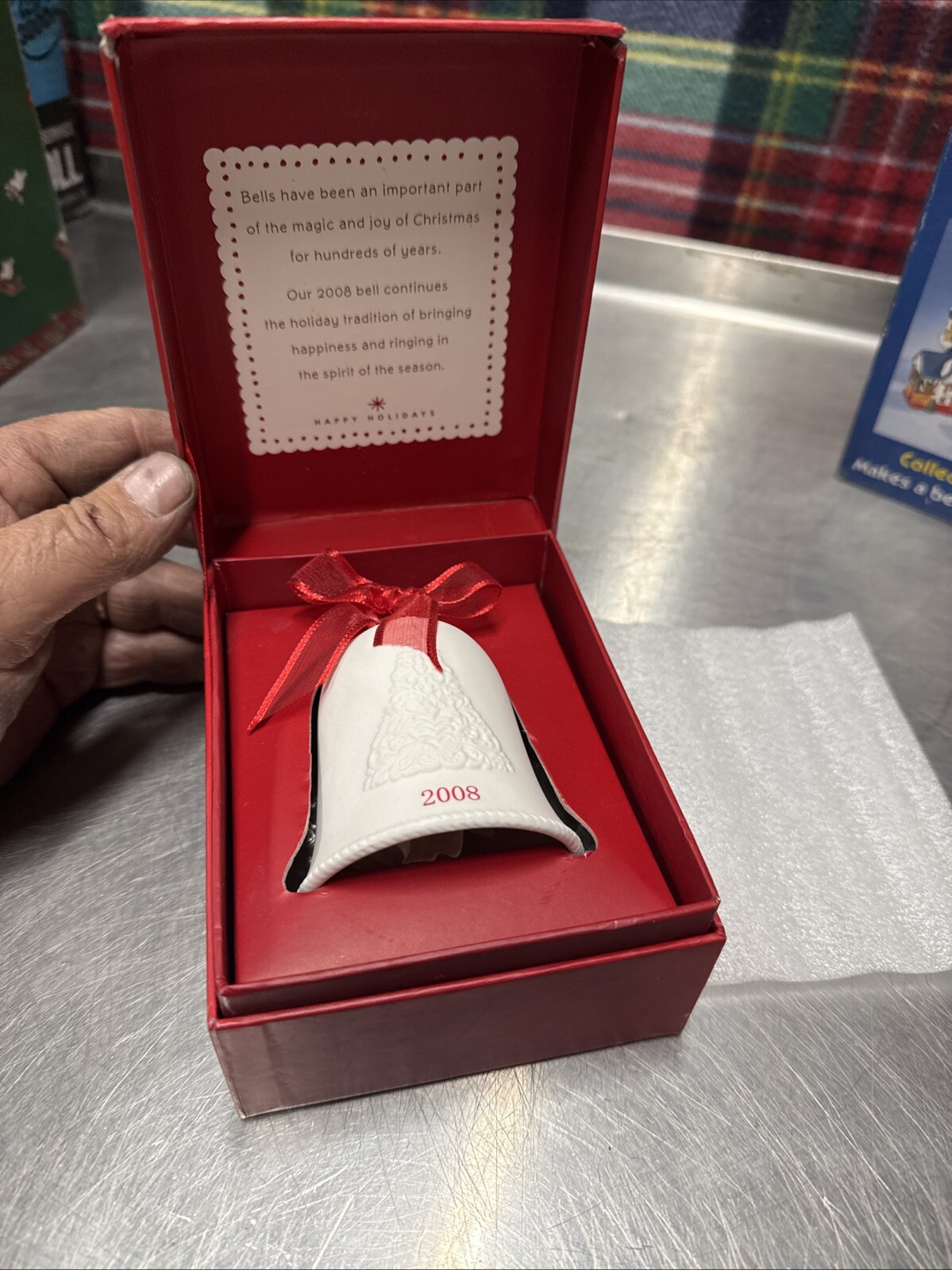 Hallmark 2008 Porcelain Christmas Collectible Bell with Original Box