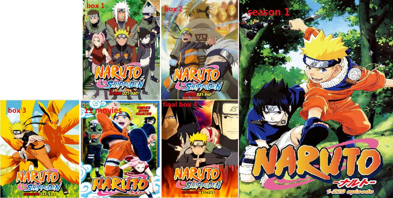 Anime DVD Naruto Shippuden ( Episode 1-500 End ) English Dubbed + 11 Movie  FedEx