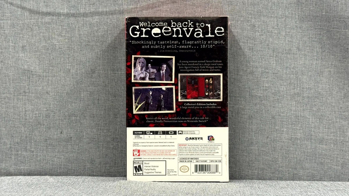 Deadly Premonitions Origins Collector's Edition - Nintendo