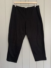 Eileen Fisher Pants L Large Organic Cotton Stretch Twill Ankle Tapered Black