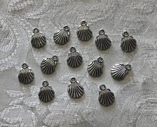 13 piece sea shell double sided metal charm pendant diy jewelry making