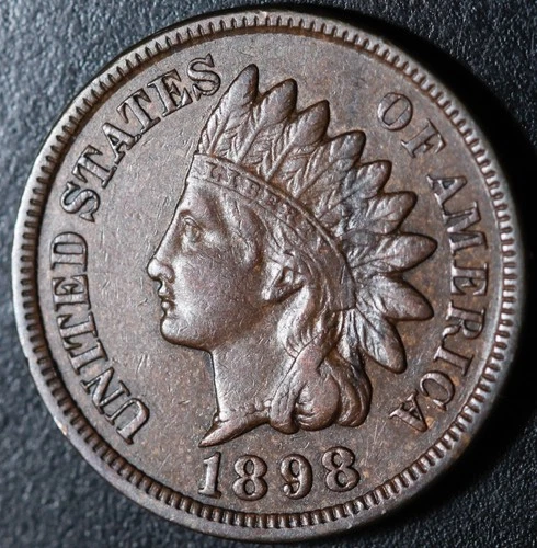 1898 INDIAN HEAD CENT - With LIBERTY & DIAMONDS - XF EF