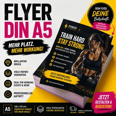 Flyer DIN A5 drucken lassen | beidseitig farbig | 100-5000 Stk - Bild 1 von 4