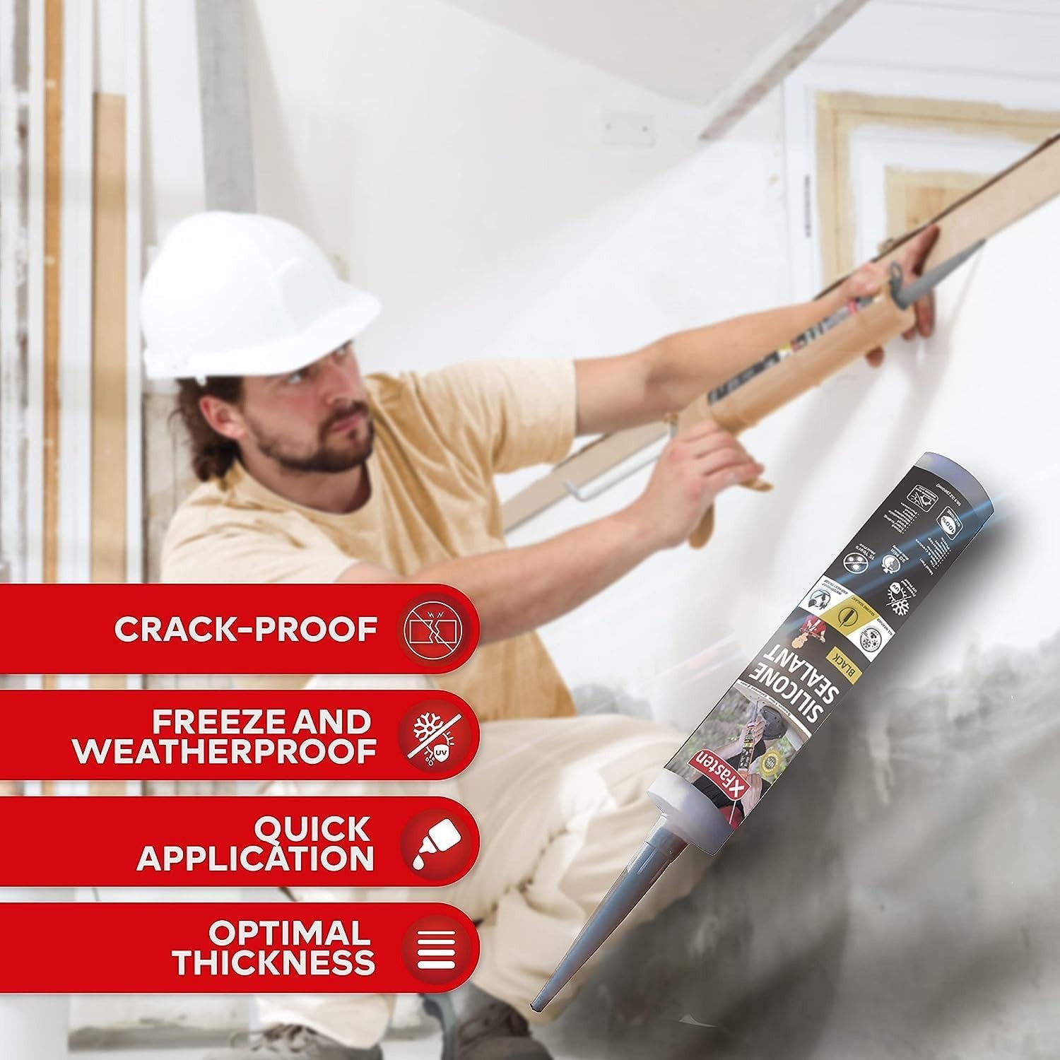 Black Silicone Caulk 16-Pack 10.1oz Total