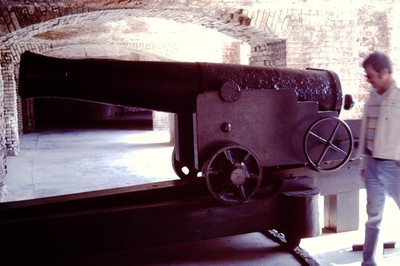 OCT 1981 Man Standing Next To Old Cannon Slide CO-B
