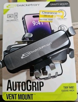 Bracketron - AutoGrip Clamp Mount for Most Cell Phones - Black