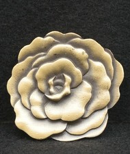WC09124 NOS AMAZING VINTAGE 1970s CUT-OUT ROSE WESTERN ARTWORK BELT BUCKLE