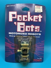 Pocket Bots Rare Vintage 1984 Tomy Wind-Up Walking Robot - Sealed On Card 