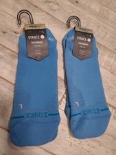 2 Pair Stance Breezie Tab Performance Socks Mens L Blue Freshtek Mid Cushion