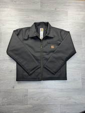 Black Active Wear Heavy Leather Carhartt Reworked Baggy Jacket /Coat Size Small