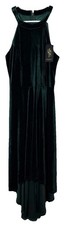 Dressystar Velvet Halter Dress Green High Low Hem Sleeveless Women’s Size M NWT