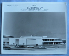 NASA Black Serial Number Photo Manned Space Center FLIGHT ACCELERATION FACILITY