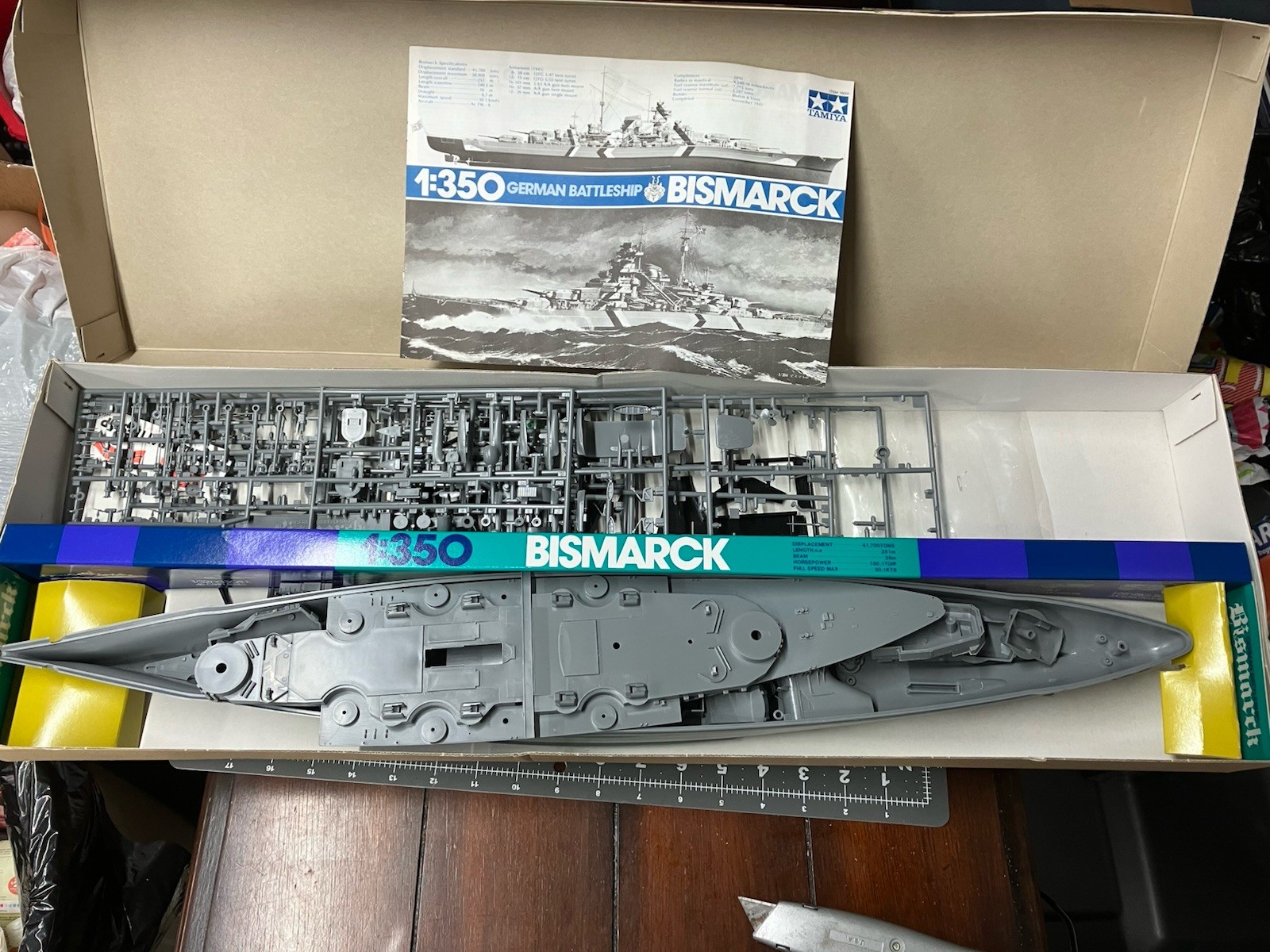Tamiya German Battleship Bismarck 1/350 Scale Model Ship Kit #78001