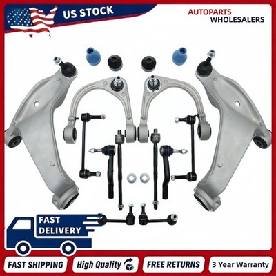 12Pc Front Upper Lower Control Arms Sway Bar Tie Rods For 08-14 Cadillac CTS 3.6