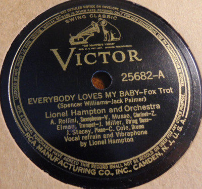 Lionel Hampton - Everybody Loves My Baby /I Just Couldn't Take (1937) RCA 78 EX-
