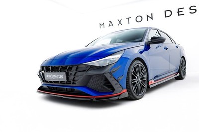 Maxton Design Frontlippe V.1 passend für Hyundai Elantra N Mk7 schwarz Hochglanz