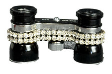 VINTAGE Opa-Vue Opera Glasses w/Rhinestone Band 2.5x Made in Japan Coated Lens