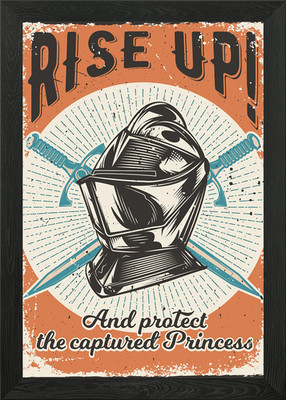 Retro Rise Up Gerahmtes Wandbild Poster Leinwanddruck Bild