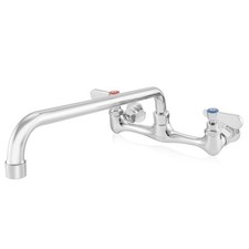 8" Center 14" Swivel Spout Wall Mount Commercial Kitchen Sink Faucet, NSF