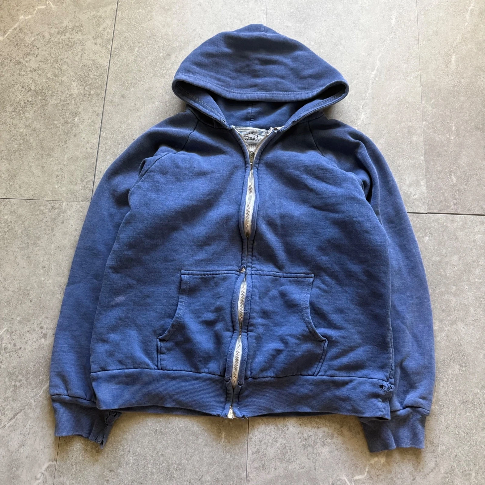 Vintage Distressed Waffle Thermal Lined Blue Full Zip Hoodie Distressed
Opens in a new window or tab