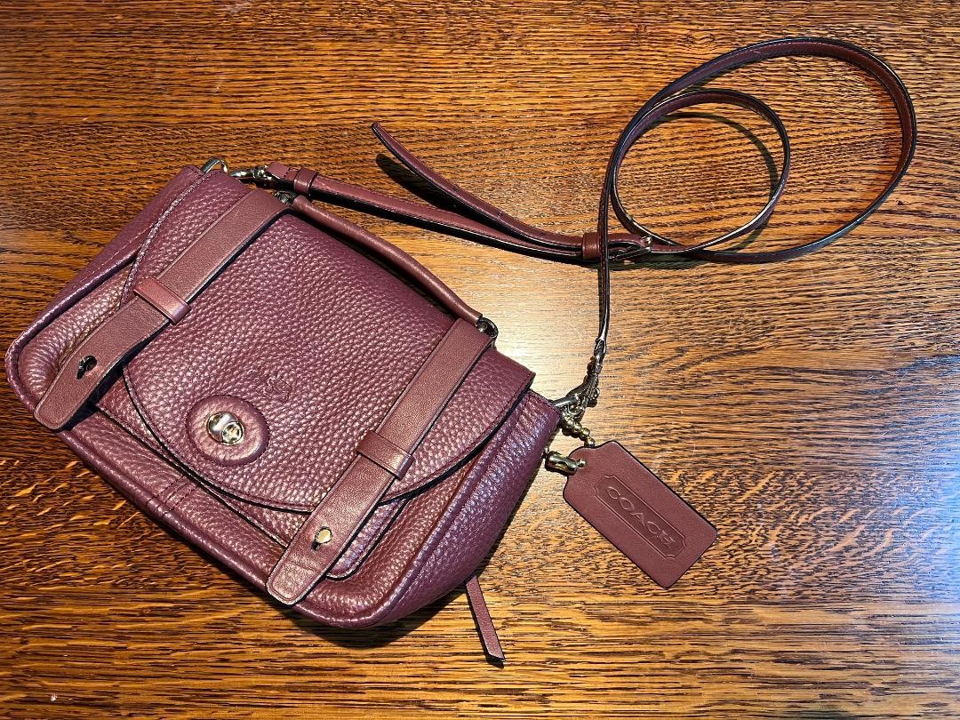 Coach wine red shoulder bag with top handle