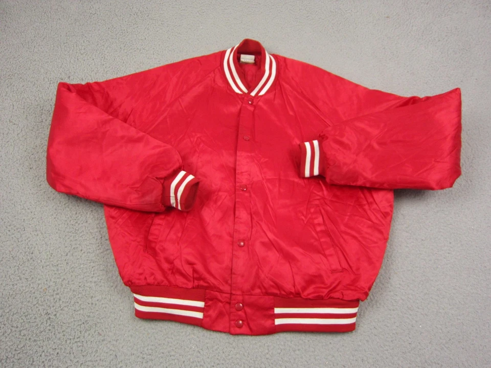 Chaqueta Chalkline De Colección Para Hombres 2XL XXL Roja Hecha en EE. UU. Satén Bombardero Westside Lounge Foto 3 de 4