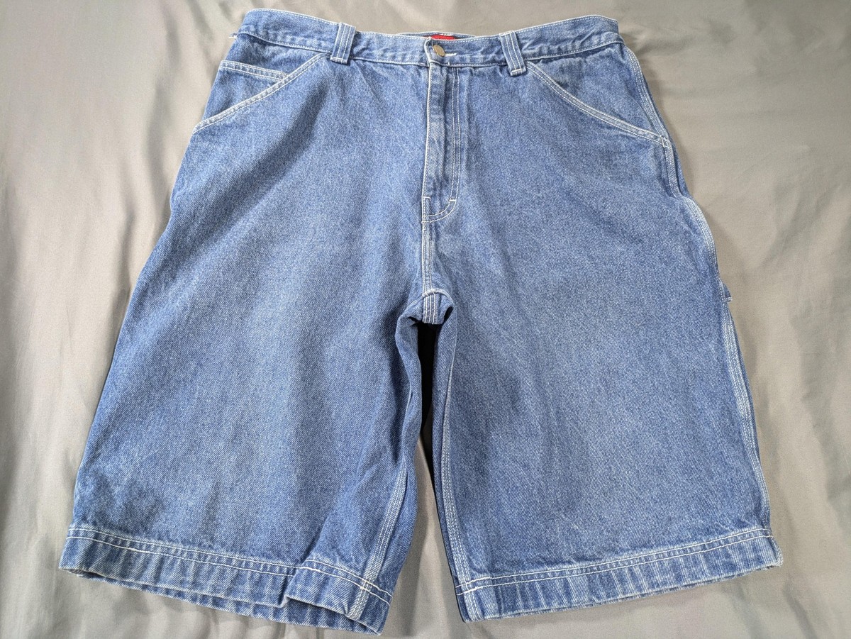 jペイ Vintage Damani Dada Jean Shorts Mens 36 Blue Denim Cargo Baggy Hip