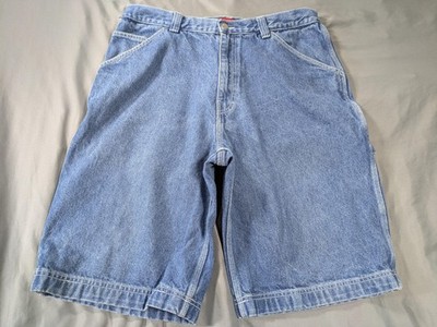 Vintage Damani Dada Jean Shorts Mens 36 Blue Denim Cargo Baggy Hip Hop Y2K Logo