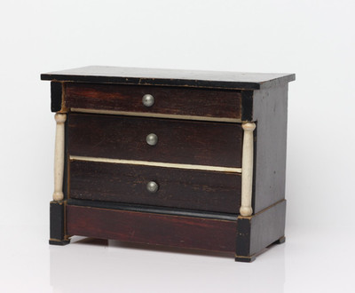 Antique German Dollhouse Kestner Biedermeier Dresser 1850 Rosewood Miniature