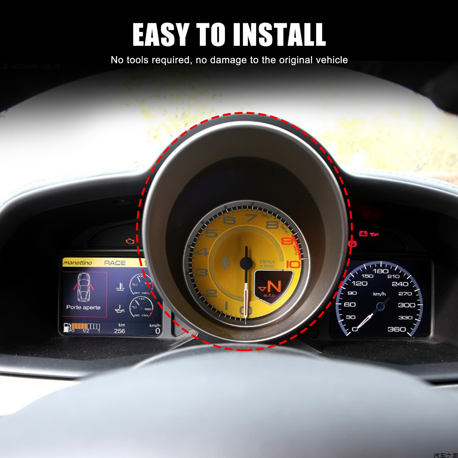 Real carbon Fiber Instrument Cluster Accent Trim Cover Fits 2011-16 Ferrari 458-