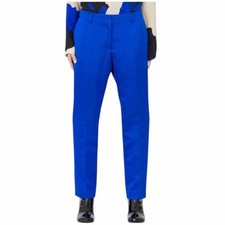 Dries Van Noten Paola Pants Blue heavy viscose satin trousers Size 36/US 4