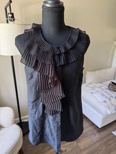 Peek & Peck Womens Black Solid Round Neck But...