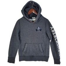 Abercrombie  Fitch Hoodie Sweatshirt Adult S Small Gray Big Arm Logo Pullover