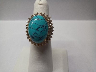 Vintage 18KHG Turquoise Ring