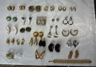 Vintage Costume Jewelry Lot Earrings Clips Gold Tone Pearl Mixed Styles