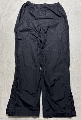Coleman Nylon Rain Pants Men's Large Black Fully Mesh Lined Adjustable Snap Cuff