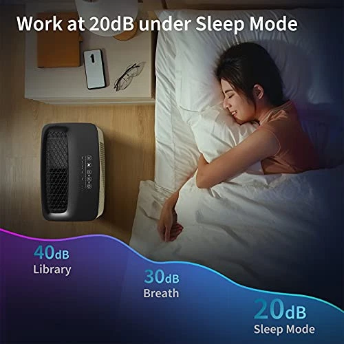 Air Purifier for Bedroom Home, Large Room Up to 1295 Ft², H13 True Cream White
