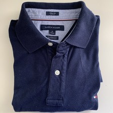 Tommy Hilfiger Navy Polo Shirt Size M Custom Fit Stretch
